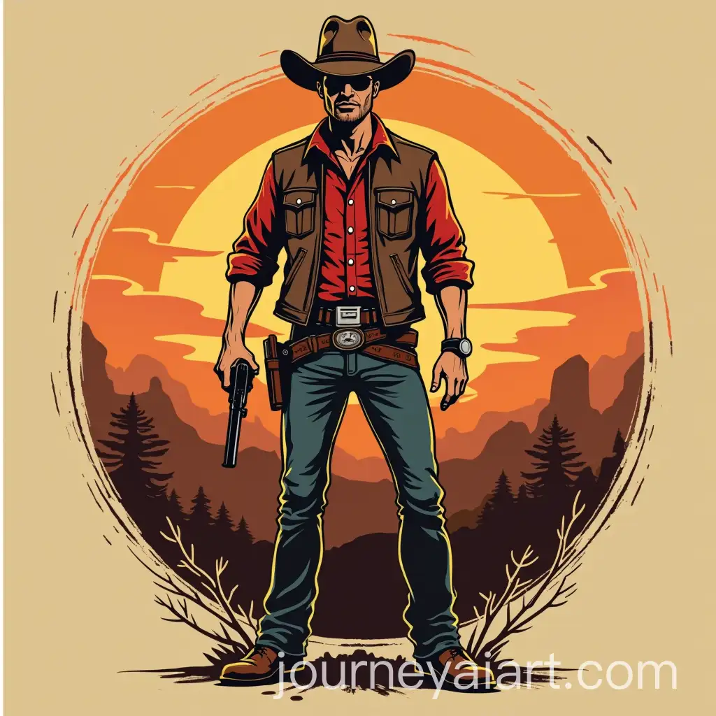 Western-Style-Illustration-for-Bachelor-Party-Logo