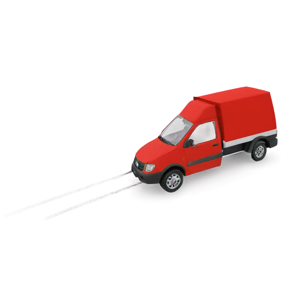 Red delivery car delivering express