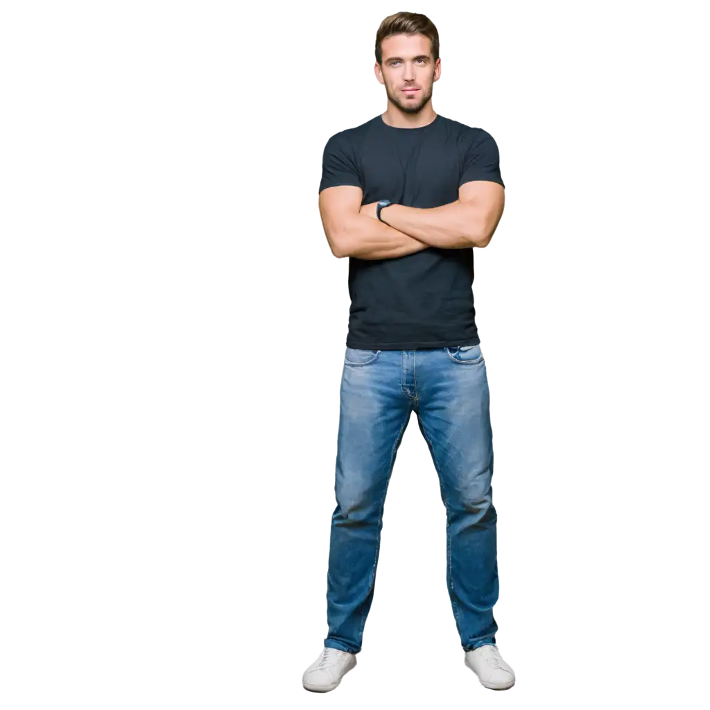 Realistic-PNG-Image-of-a-Standing-Man-in-Tshirt-and-Jeans-for-Portfolio-Display