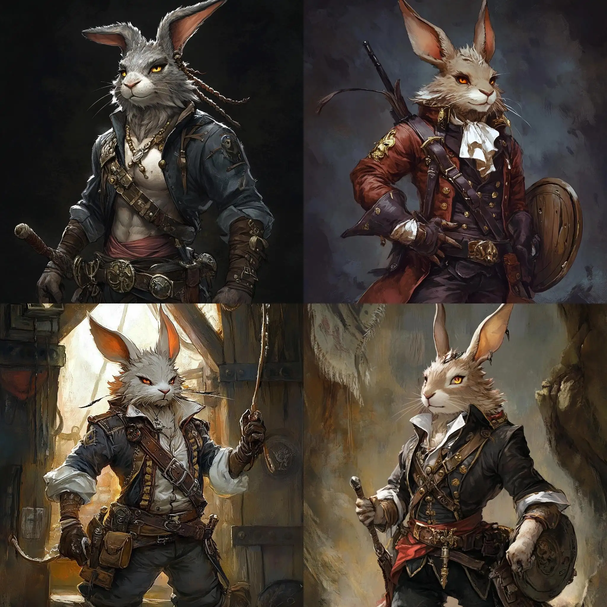 Masculine-Pirate-Rogue-Rabbit-with-Whip-and-Shield