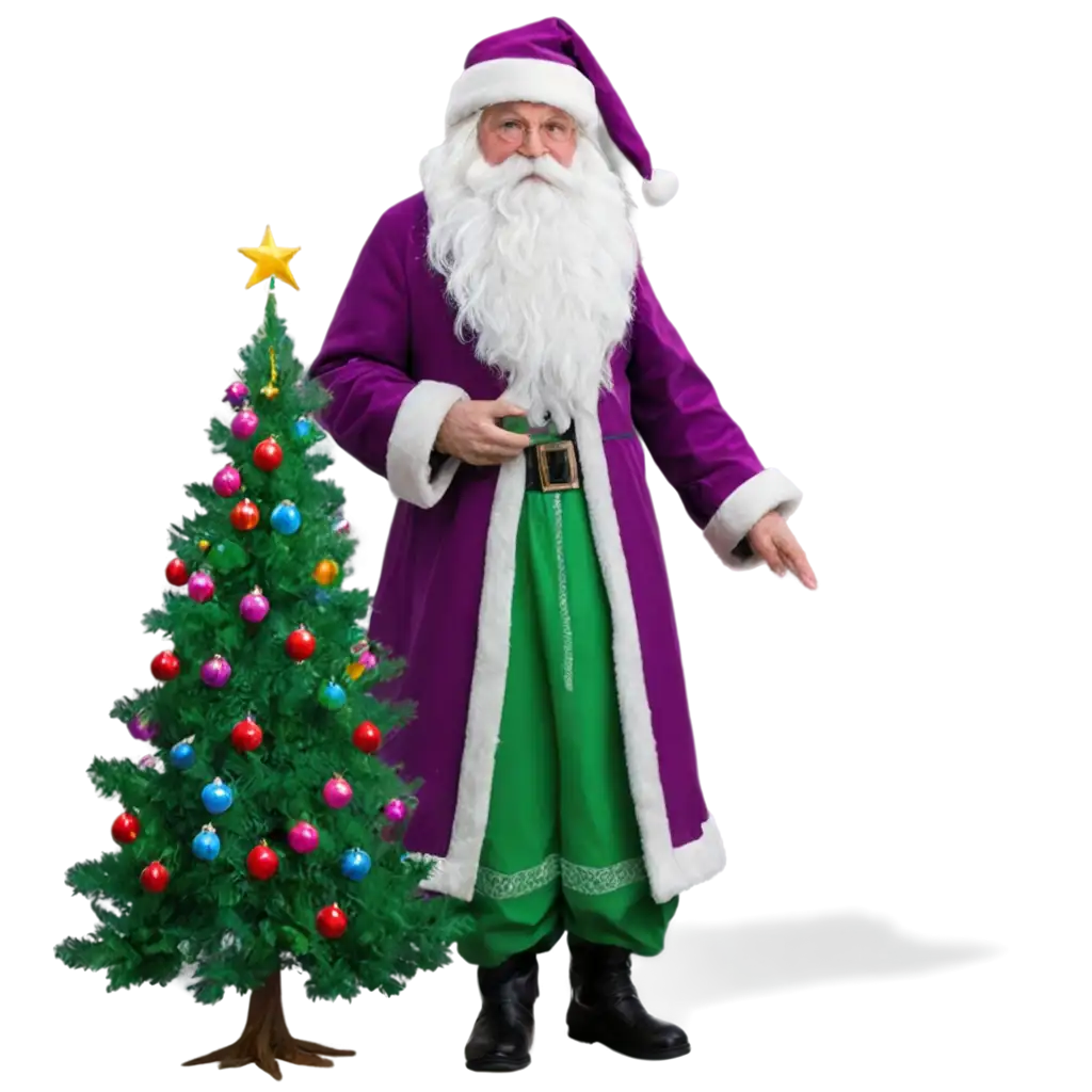 Father-Frost-PNG-Image-in-Purple-Green-and-Red-Perfect-for-Winter-and-Holiday-Designs