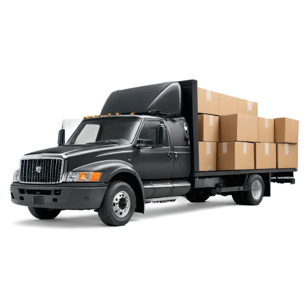 Black-Truck-with-Boxes-PNG-Image-HighQuality-for-Various-Uses