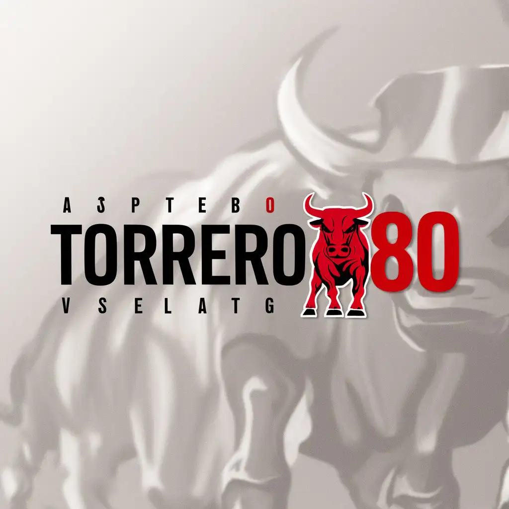 a logo design,with the text "Torrero80", main symbol:Red bull,Moderate,clear background
