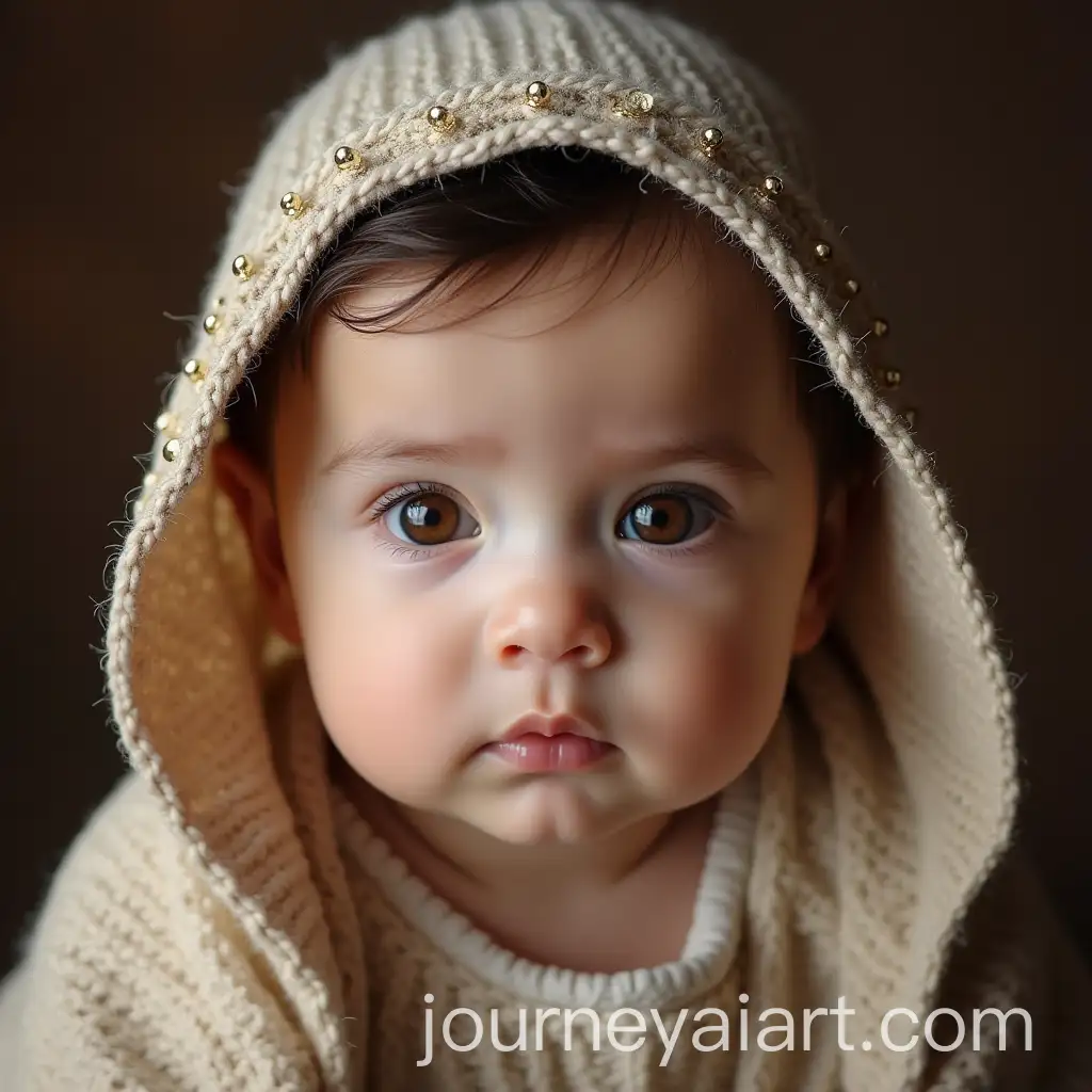 Newborn-Turkish-Baby-Girl-in-Indian-Princess-Costume-with-Brown-Eyes