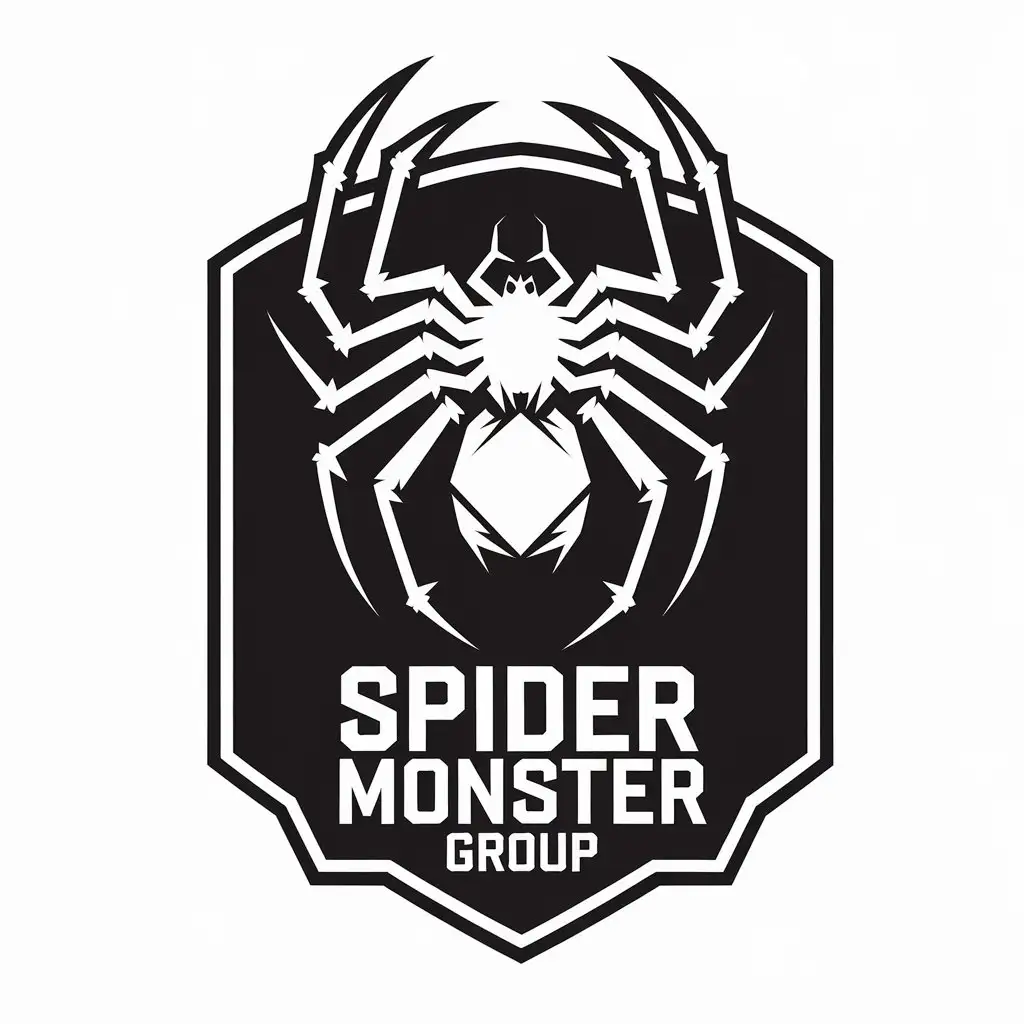 LOGO-Design-for-Spider-Monster-Group-Intricate-Spider-Symbol-in-Clear-Background