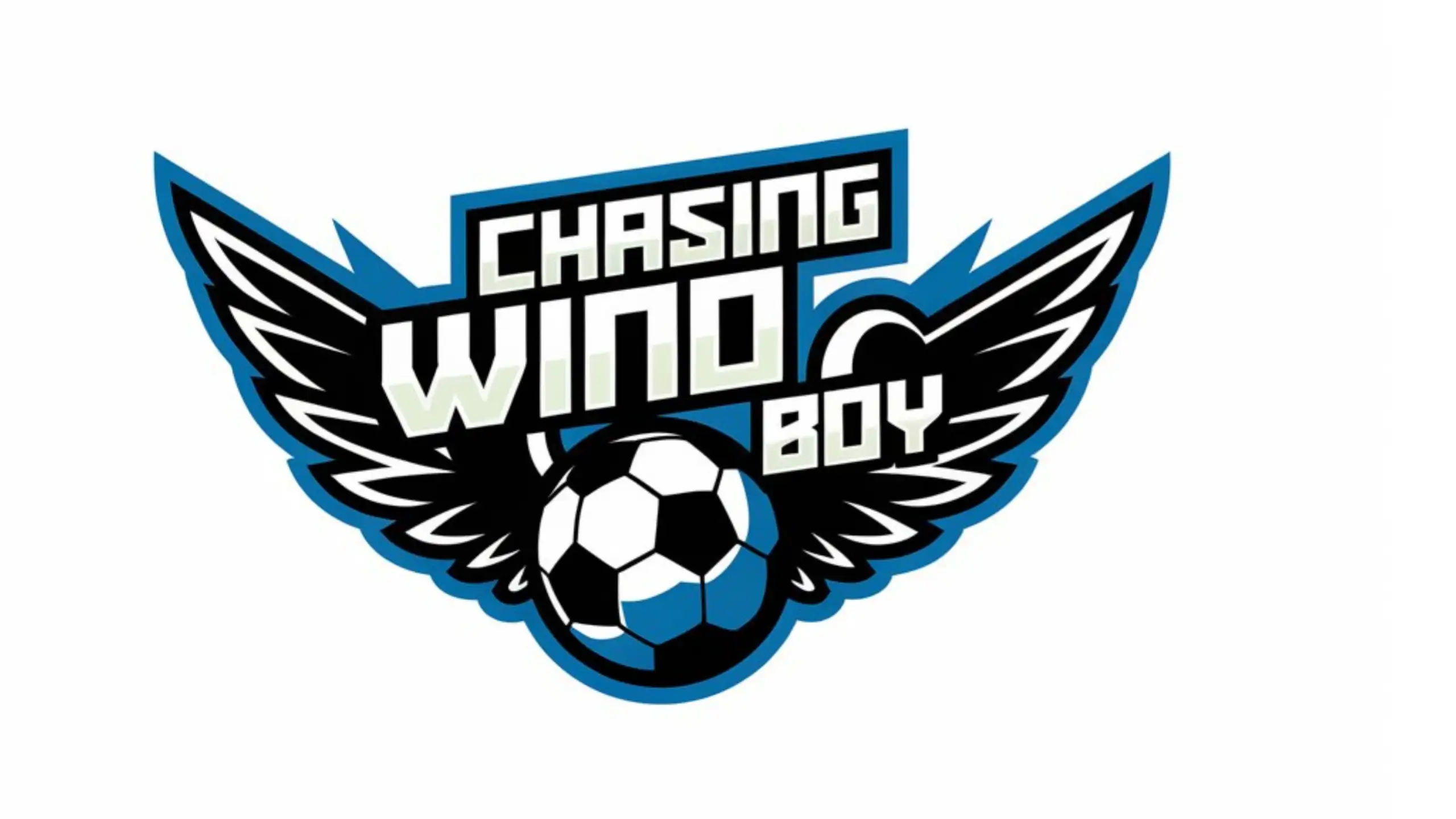 a vector logo design,with the text "Chasing wind boy", main symbol:soccer,Moderate,clear background