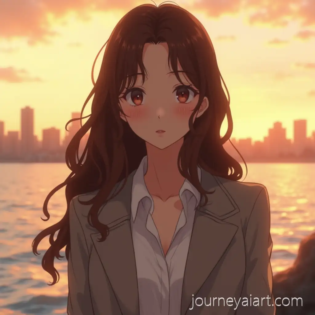 Young-Woman-inYoung-woman-by-seaside-Blazer-by-the-Seaside-at-Sunset