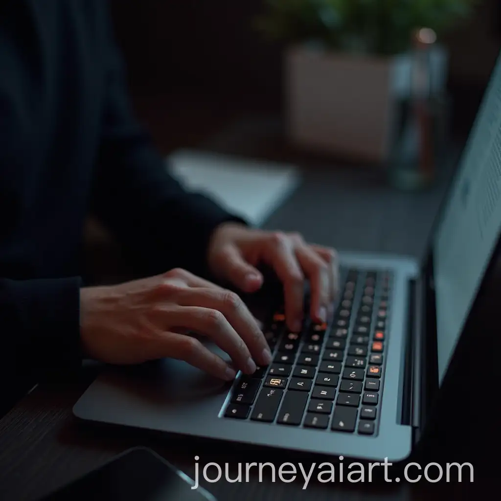 Man-Vigorously-Typing-on-Keyboard-in-Modern-Office-Setting