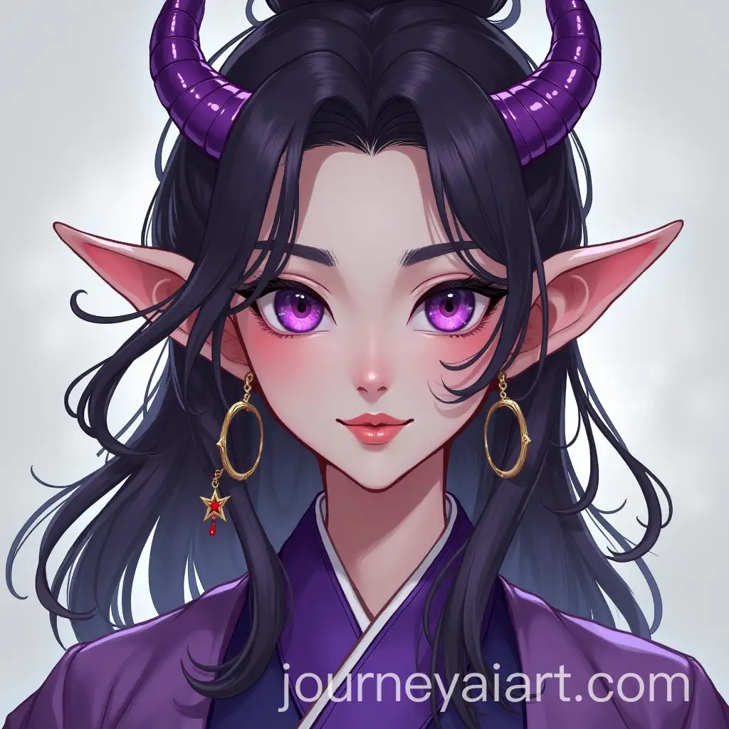 AI-Art-Prompt-ExpansionFantasy-Portrait-of-a-KoreanInspired-Female-Purple-Tiefling-Monk