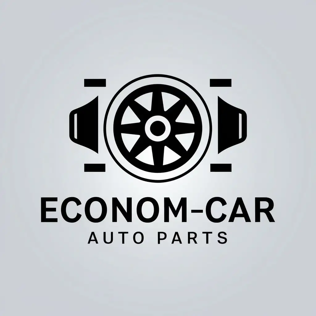 a vector logo design,with the text "econom-car", main symbol:auto parts,Moderate,be used in Automotive industry,clear background