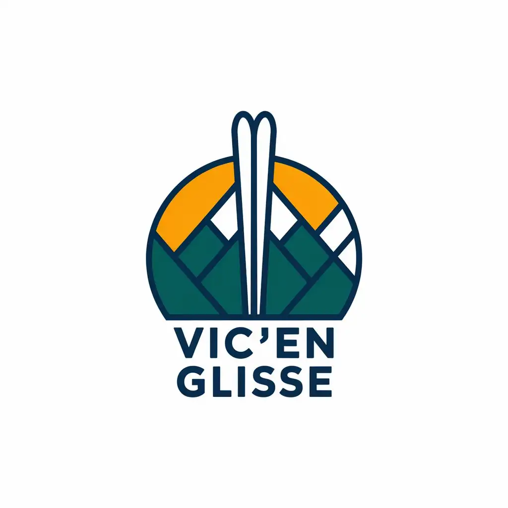 LOGO Design for Vicen Glisse Vector Design Featuring Ski Elements on a Clear Background