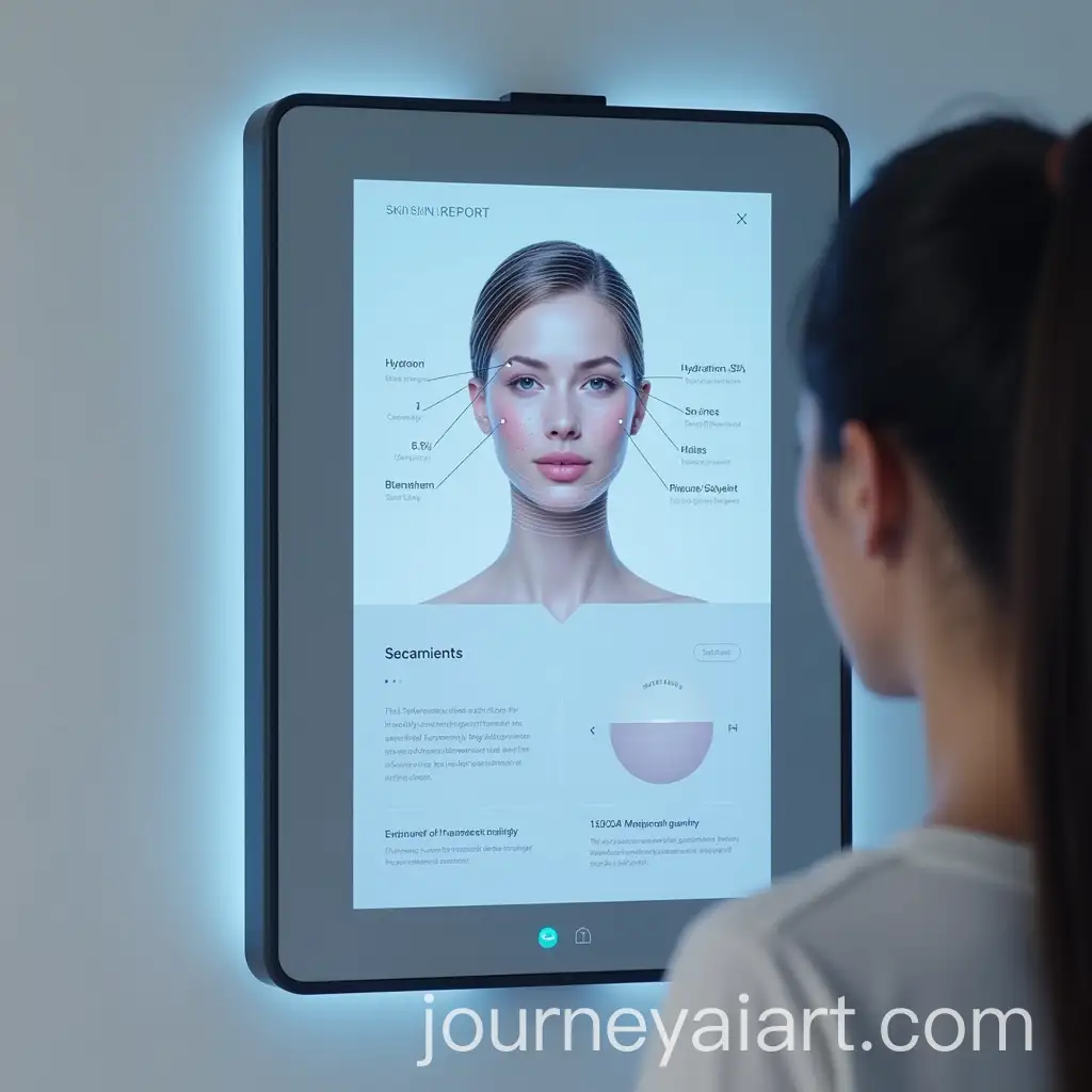 AIGenerated-Skincare-Report-on-Halo-Clarity-Mirror-Digital-Interface