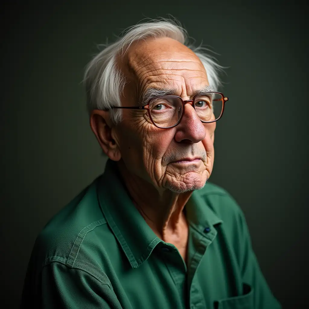 Elderly-Man-Wearing-a-Green-Shirt-in-a-Natural-Setting