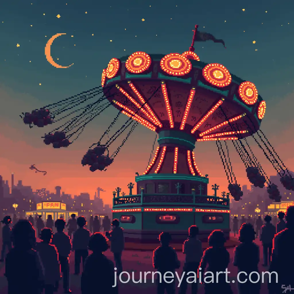 Pixel-Art-Vintage-CarnivalAI-Image-Prompt-Expansion-Ride-at-Dusk-with-Festival-Colors-and-Tiny-Silhouettes