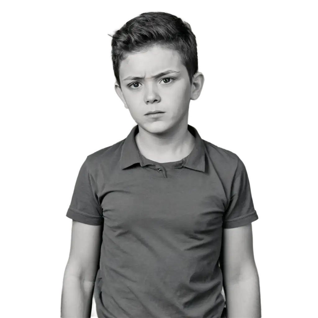 Black-and-White-PNG-Image-of-a-Boy-with-Tension-Capturing-Emotion-and-Depth