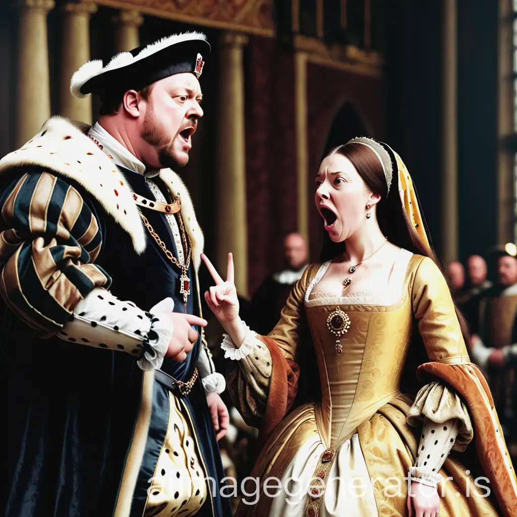 King henry VIII yelling at his wife anne boleyn