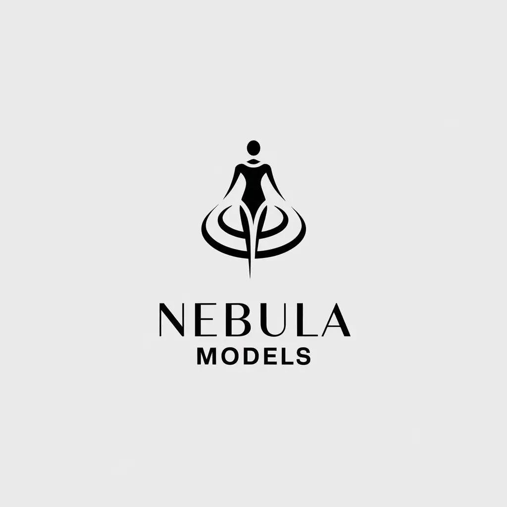 LOGO Design for Nebula Models Minimalistic Model Symbol for Beauty Spa Industry with Clear Background