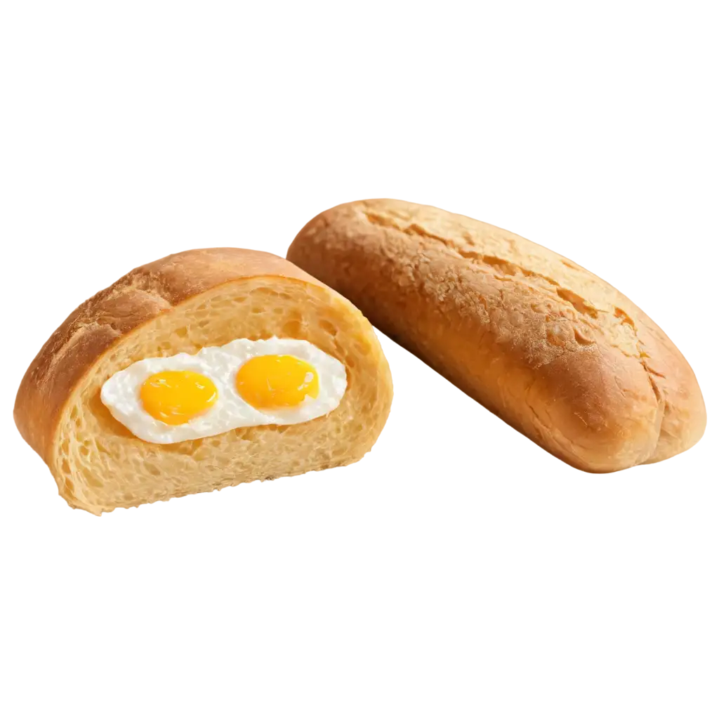 French-Bread-with-Egg-in-the-Middle-HighQuality-PNG-Image