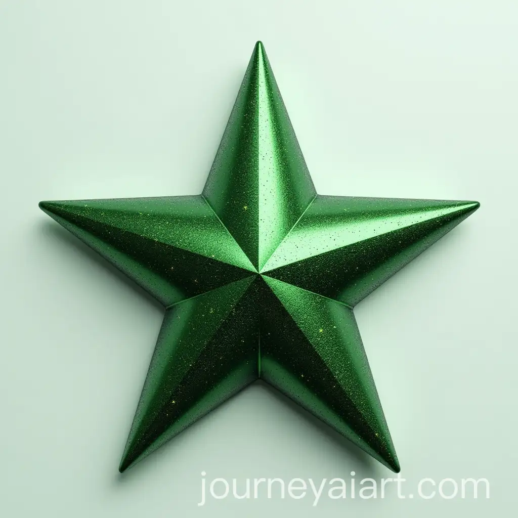 3D-Sparkling-Green-Metal-Star-with-a-Shimmering-Effect