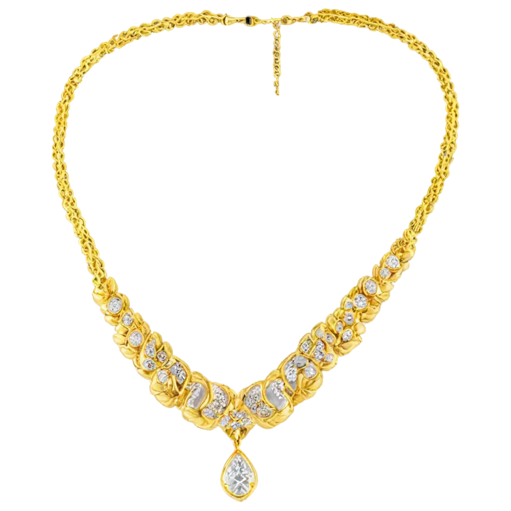 Gold-Jewelry-Necklace-PNG-HighQuality-Transparent-Image-for-Versatile-Use