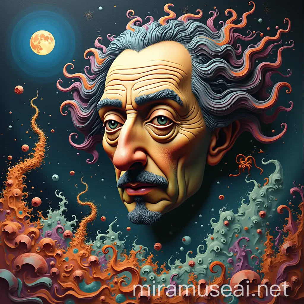 I want you to create a work by Salvador Dali but made up of fractals