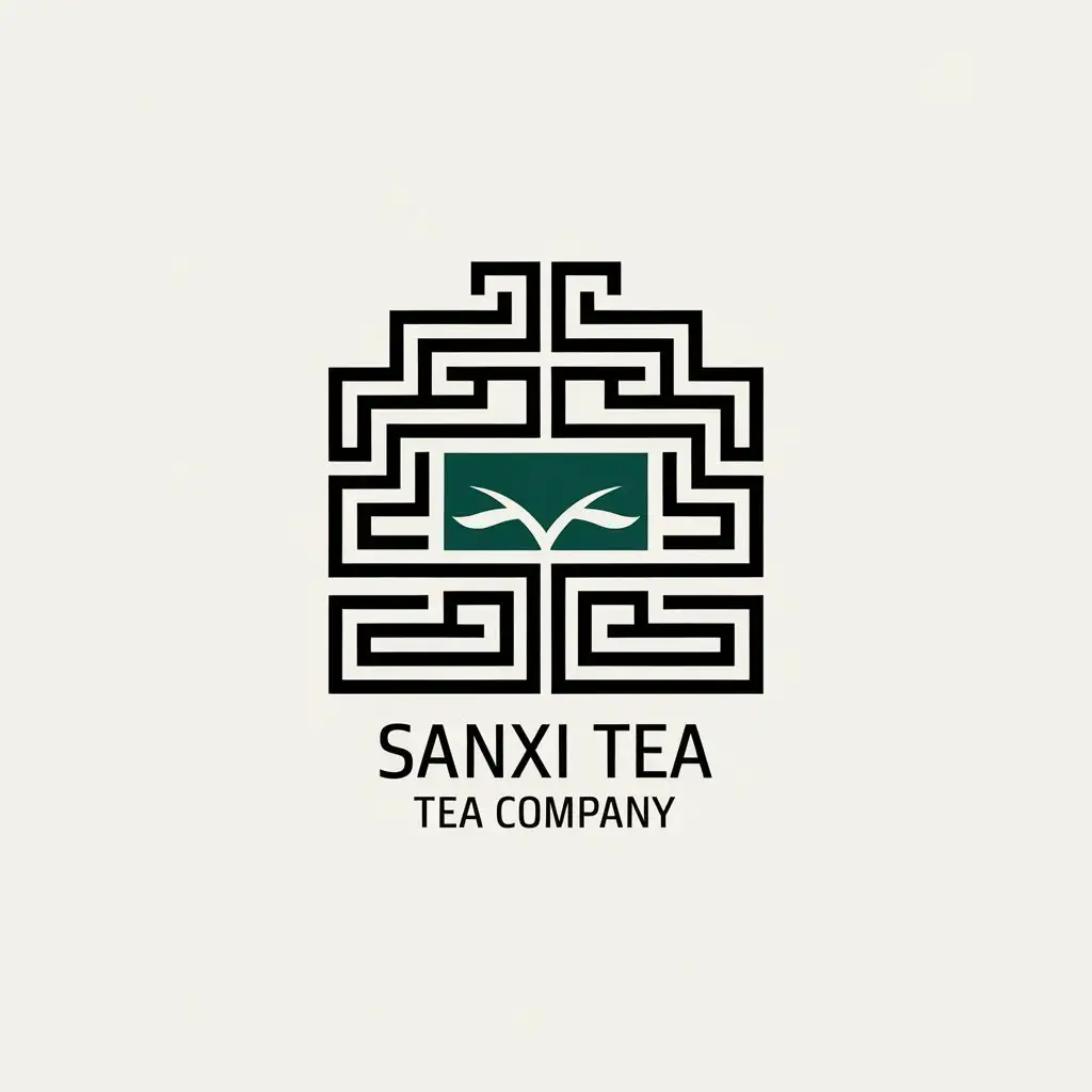 LOGO Design for Sanxi Tea Company Vector Design with Brocade Elements and Xingxingtao Symbolism