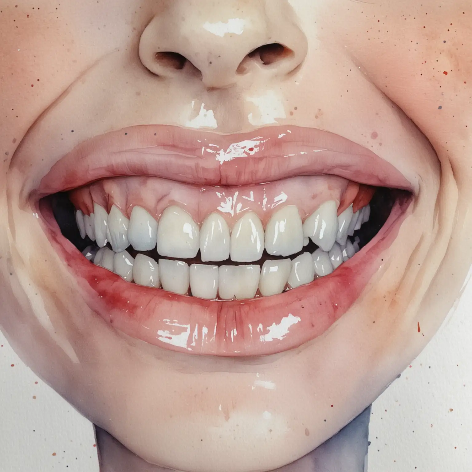 generate a watercolor painting with dental theme