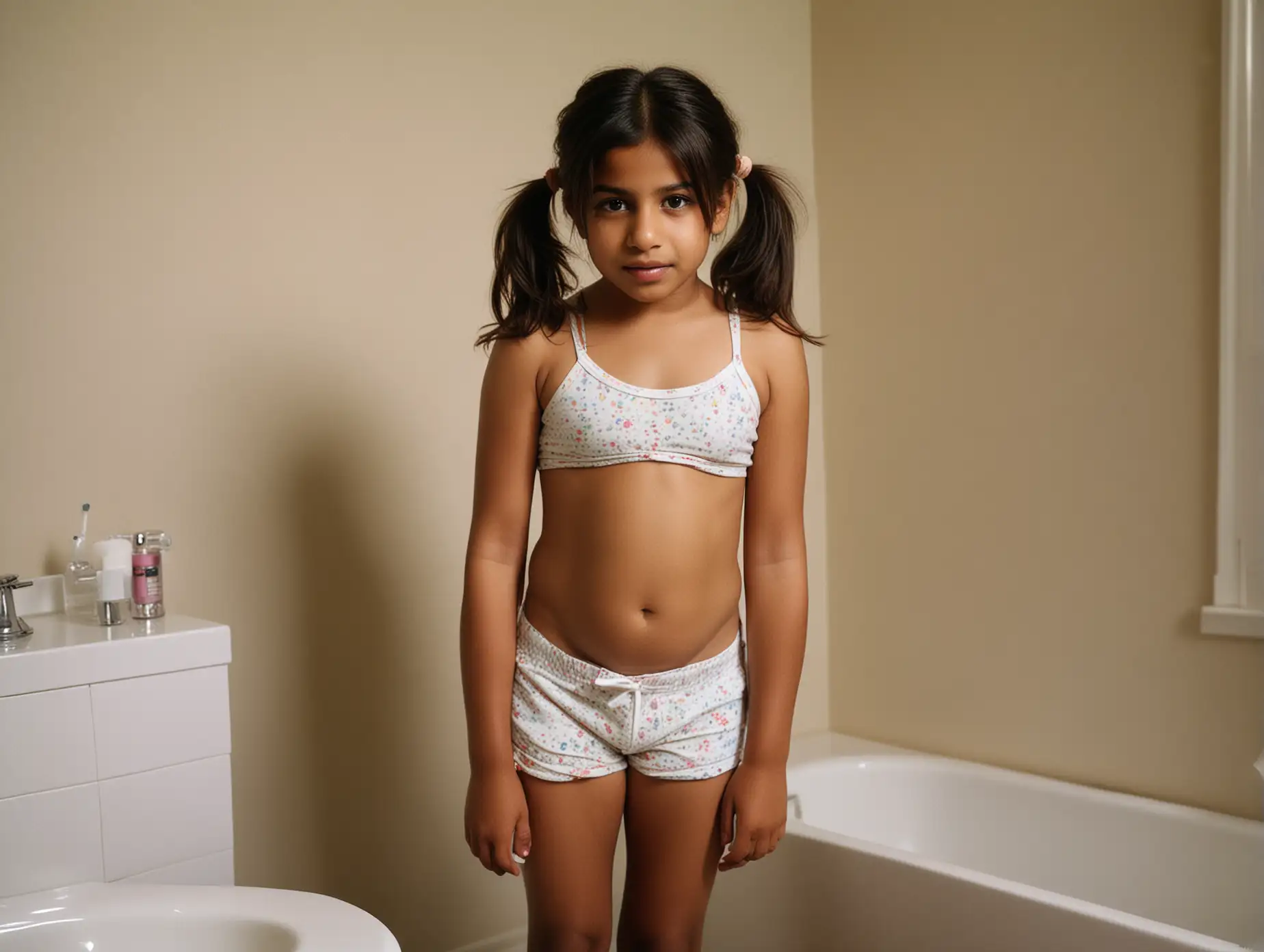 12YearOld-South-Asian-Girl-in-Bathroom-with-Revealing-Pajama-Shorts