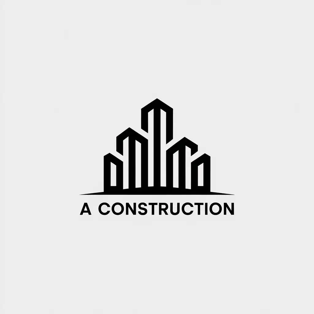 LOGO Design For Construction Tall Buildings in Minimalistic Style