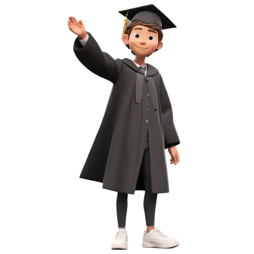 PNG-Animation-of-a-Boy-Student-in-Graduation-Gown-Enhance-Educational-Content-with-HighQuality-Visuals