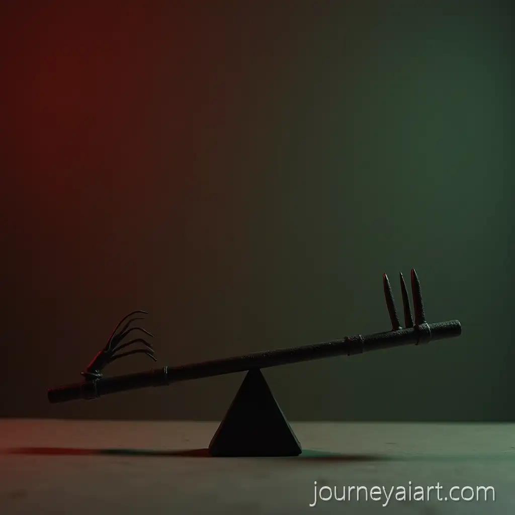 Unbalanced-Metal-Rake-Seesaw-Symbolizing-Emotional-Tension