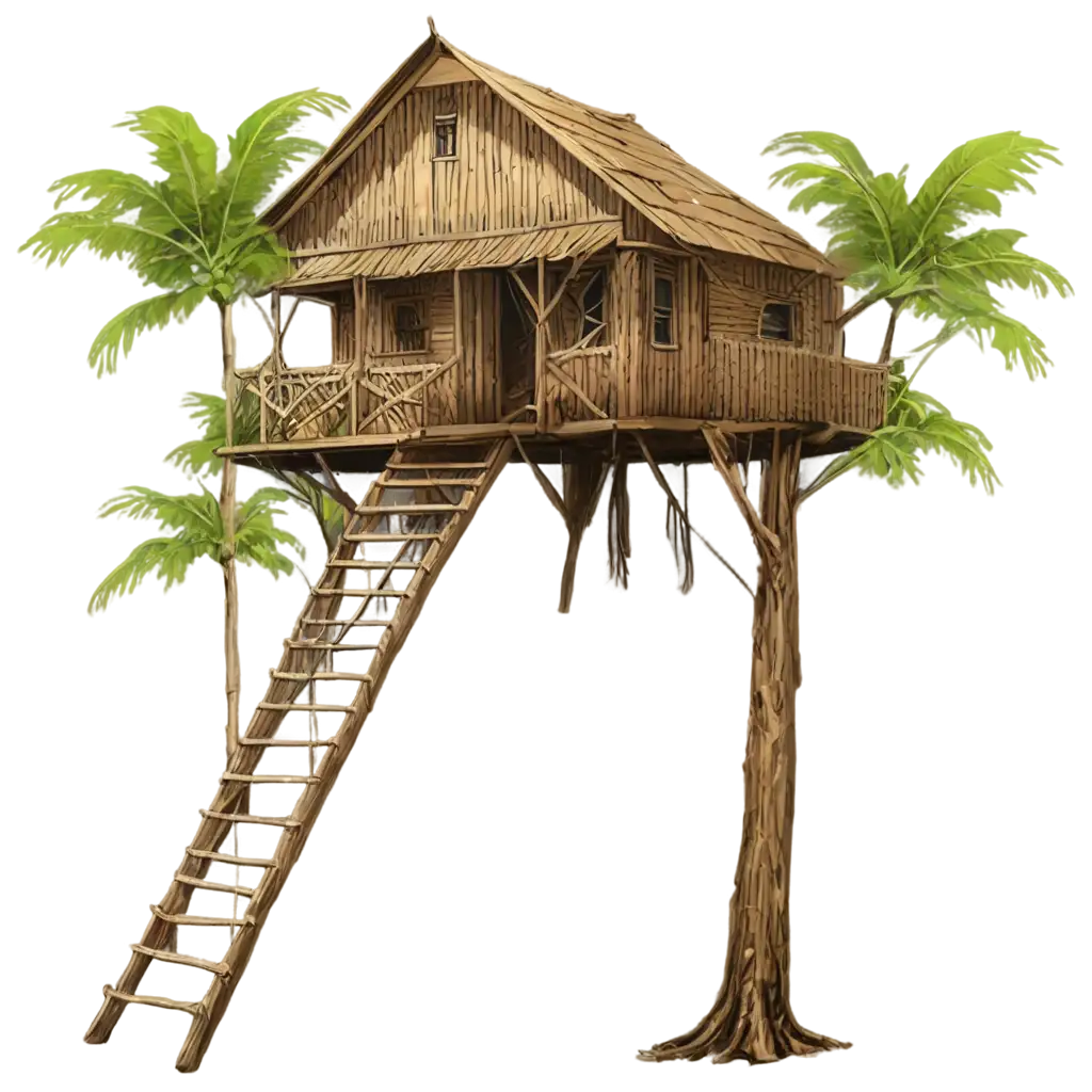 Explore-the-Beauty-of-Papua-New-Guinea-with-a-Stunning-Treehouse-Vector-Image-in-PNG-Format