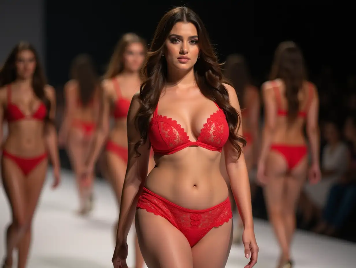 Group-of-Beautiful-Pakistani-Models-in-Exquisite-Lingerie-on-Ramp-Walk