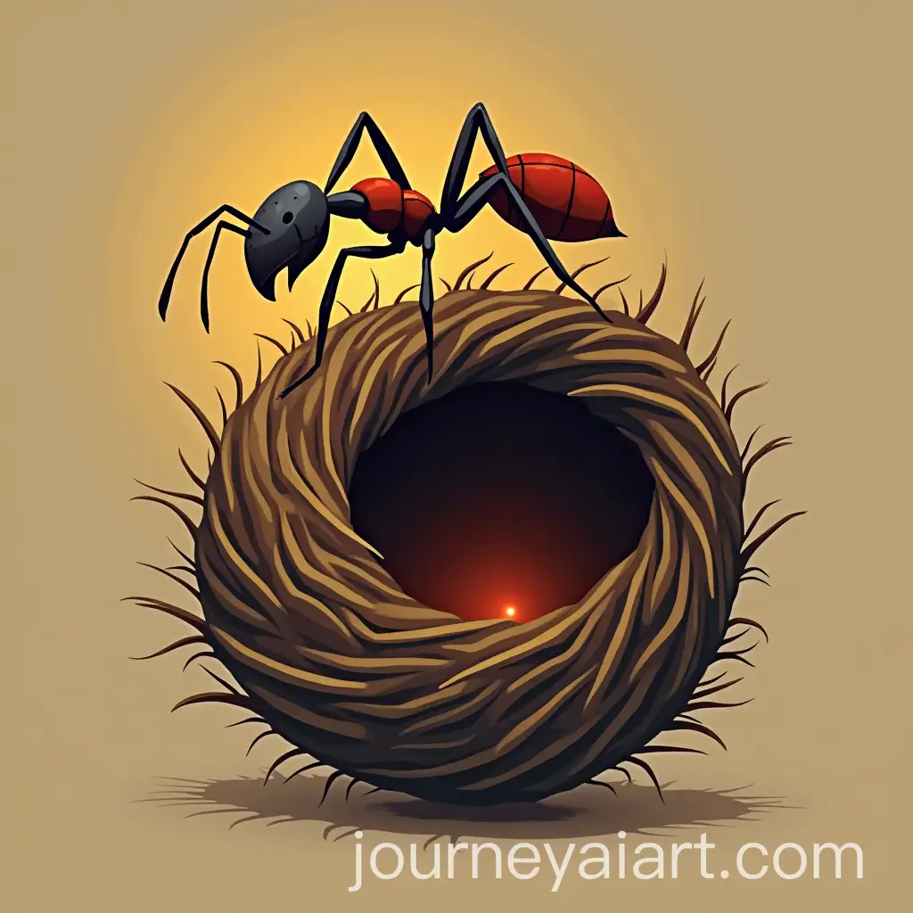 Indian-Harvester-Ant-and-Nest-Showcasing-Contrast-Design-Principles