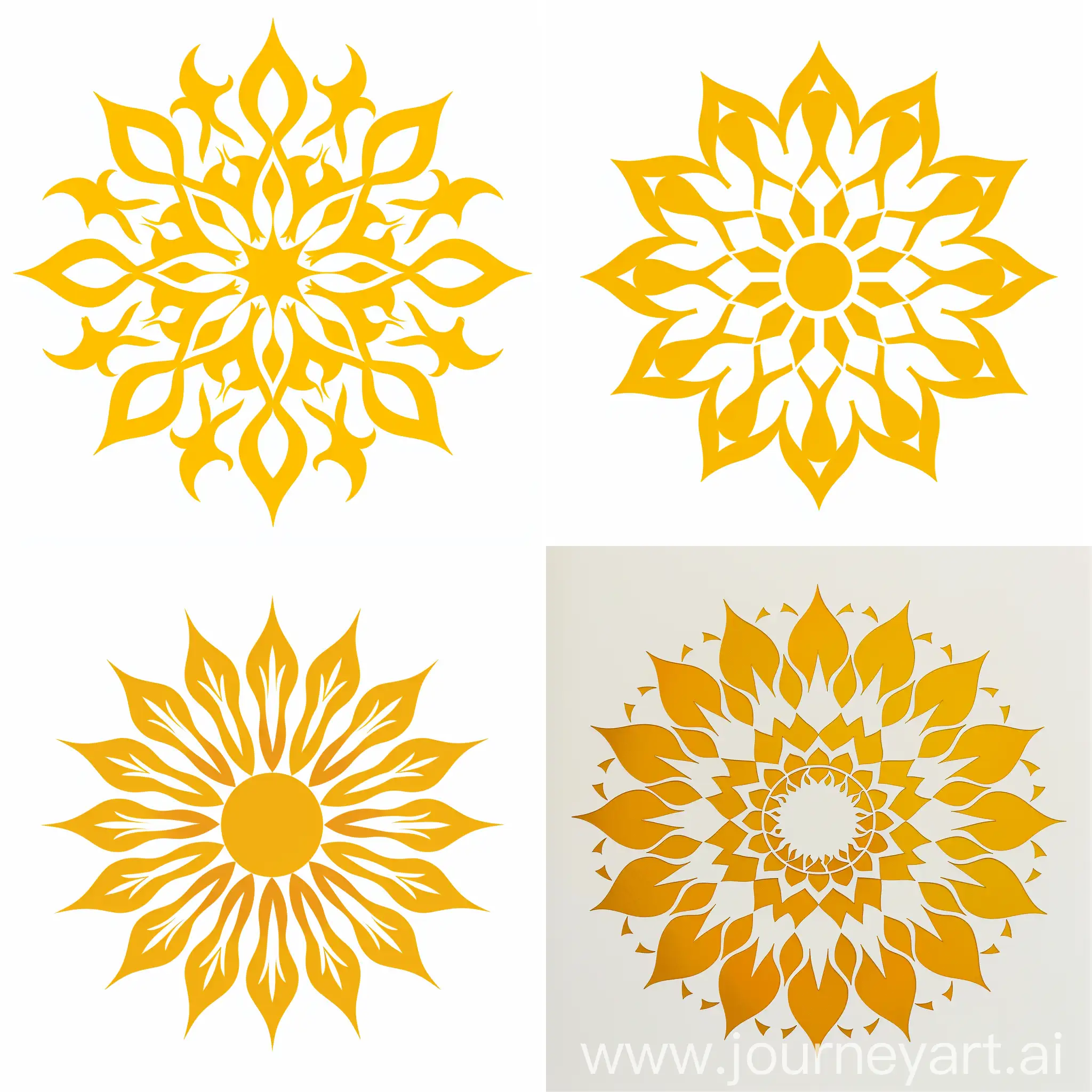 Simple-Geometric-Persian-Sun-on-White-Background