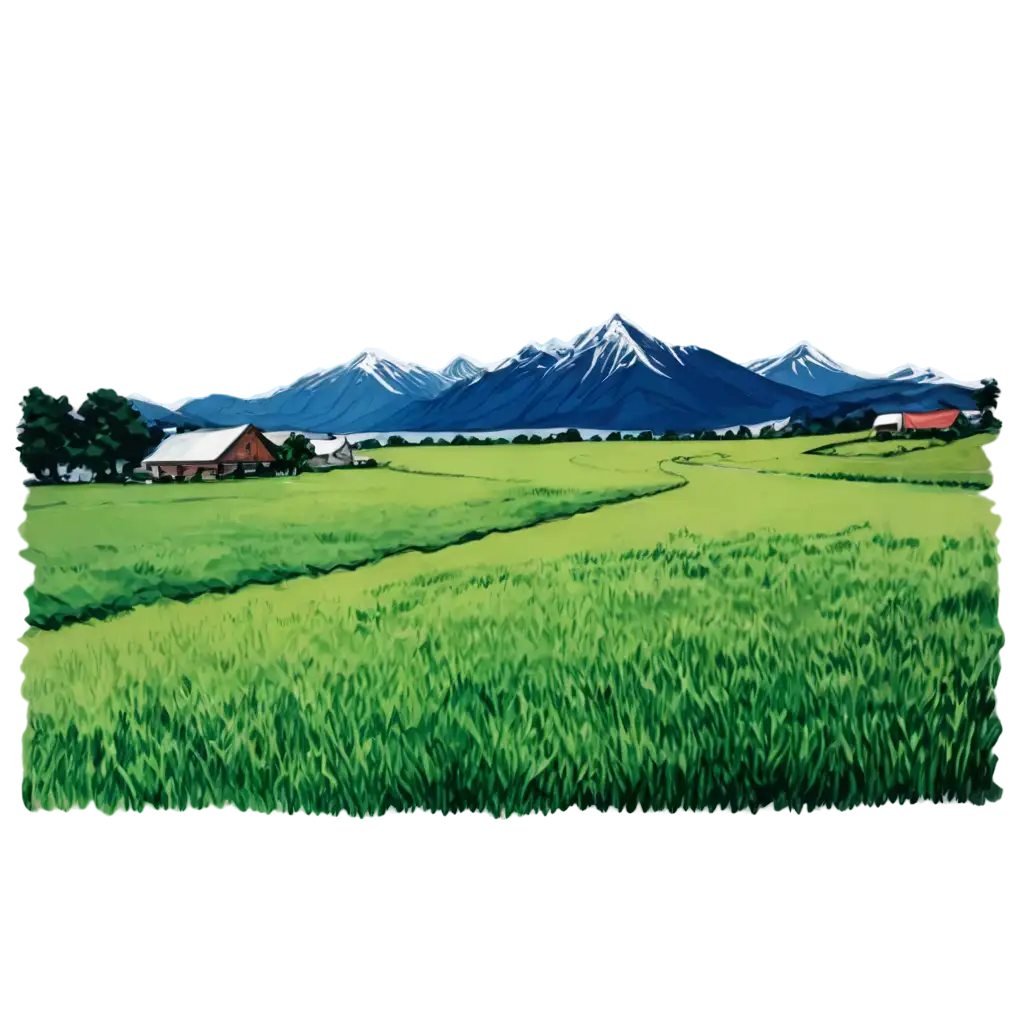 Dairy-Farm-Landscape-PNG-HighQuality-Graphic-with-Mountains-and-Grass-in-Black-Gel-Pen-Style