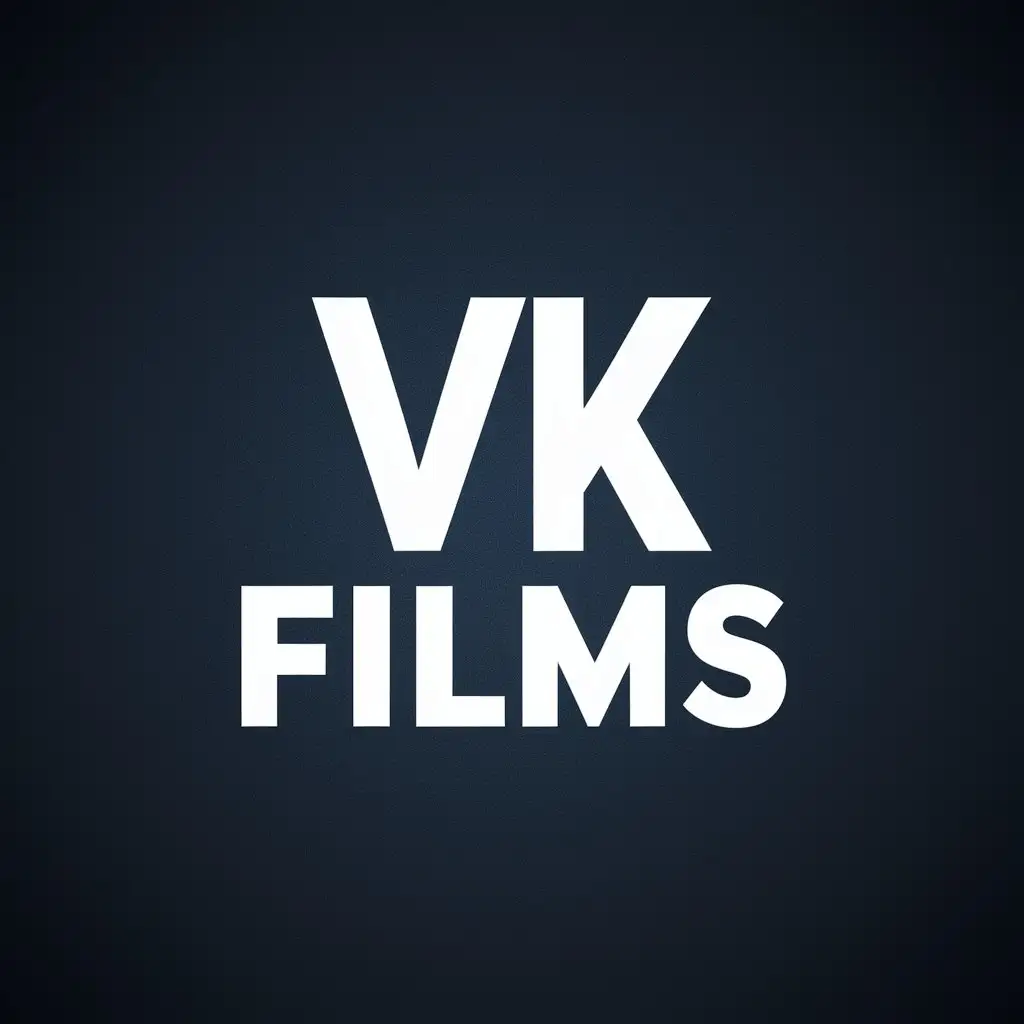 LOGO-Design-for-VK-Films-Cinematic-Font-with-Reel-and-Play-Button-Icon