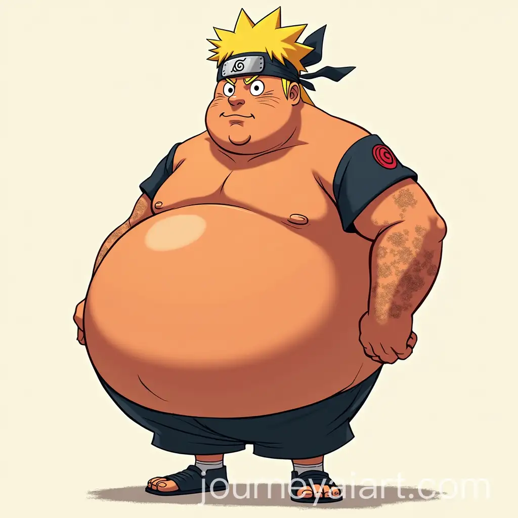 Naruto-Character-with-a-Beer-Belly-and-Scuff-Design