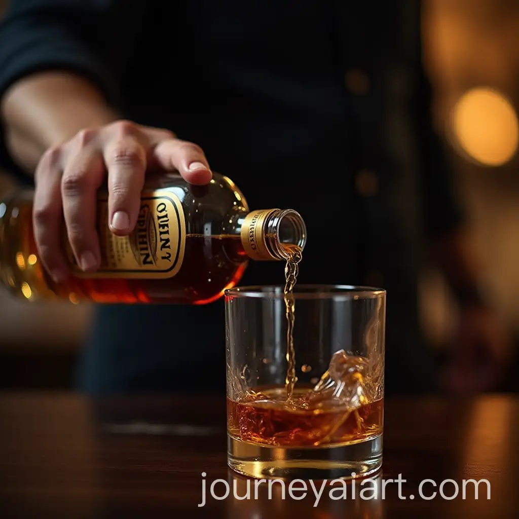 Man-Pouring-Whiskey-from-NIKHILS-Bottle-into-Glass