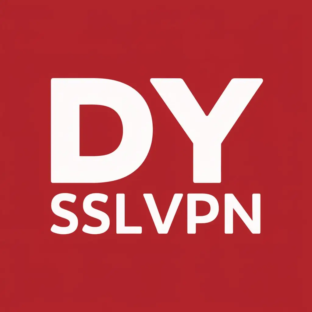 a vector logo design,with the text "DY SSLVPN", main symbol:DY SSLVPN Red background, white text,Moderate,be used in Internet industry,clear background