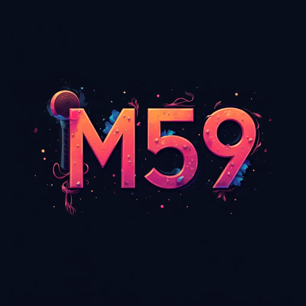 create a music-themed logo, with the text 'M59', unique, different, creative