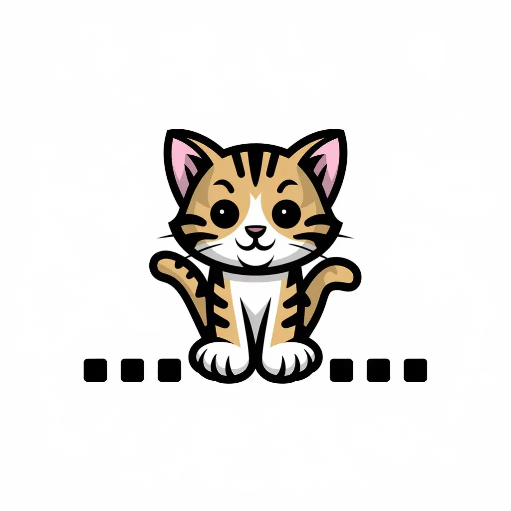 a vector logo design,with the text "....", main symbol:Kitten, without assignment,Moderate,be used in Retail industry,clear background