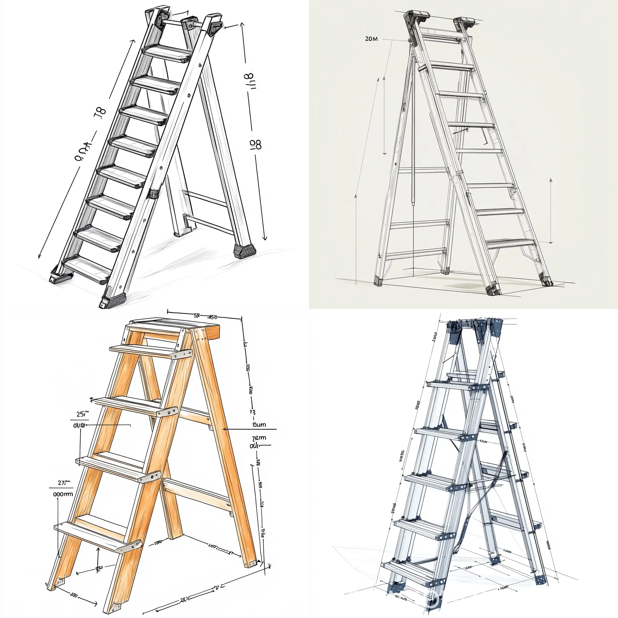 Detailed-2D-Technical-Ladder-Drawing-with-Dimensions