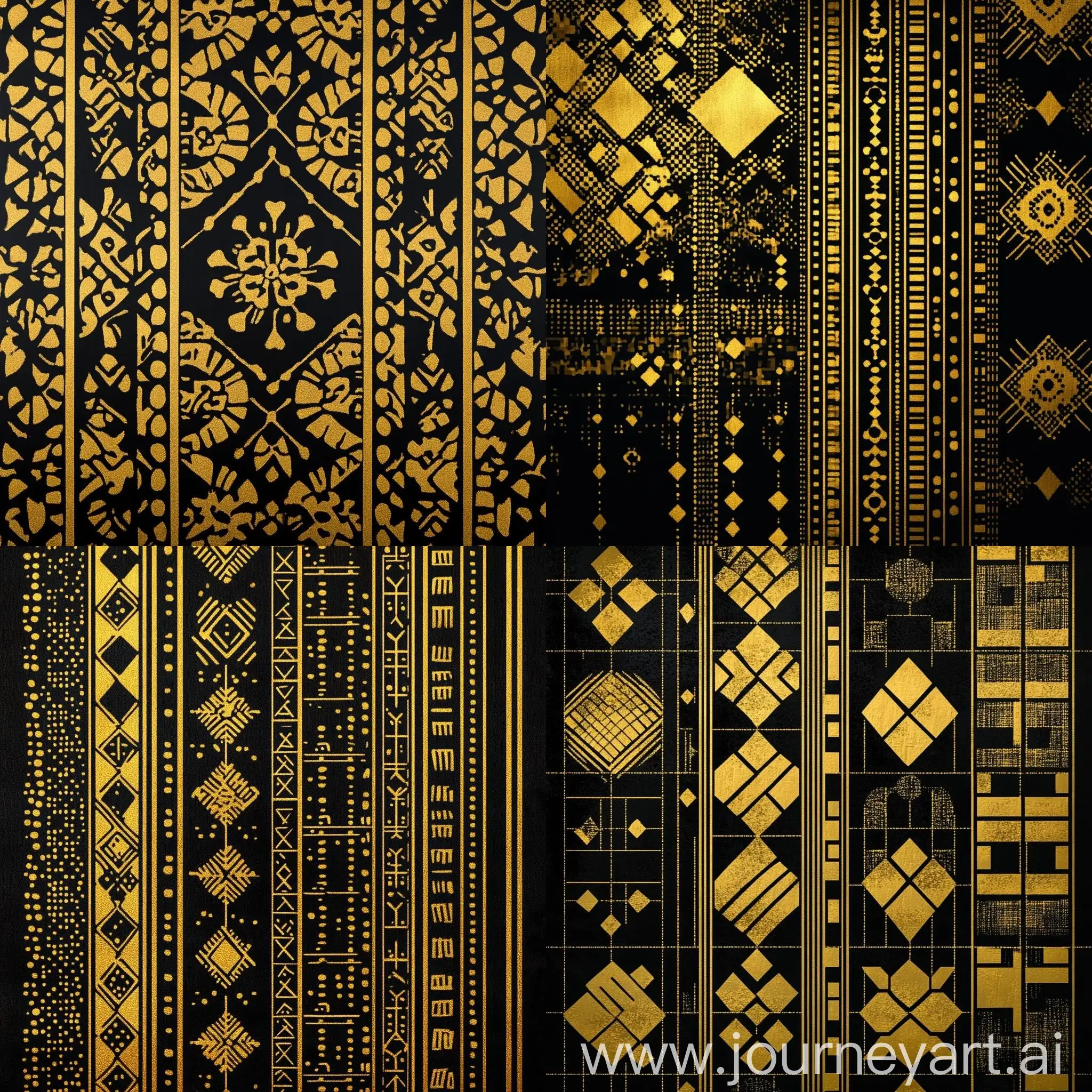 Geometric-Ornament-in-Gold-on-Black-Inspired-by-Gustav-Klimt