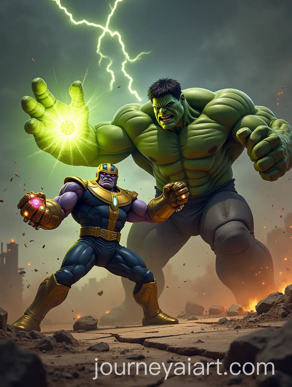 Hulk-Strikes-Thanos-in-Epic-Battle-on-Desolate-Alien-Battlefield