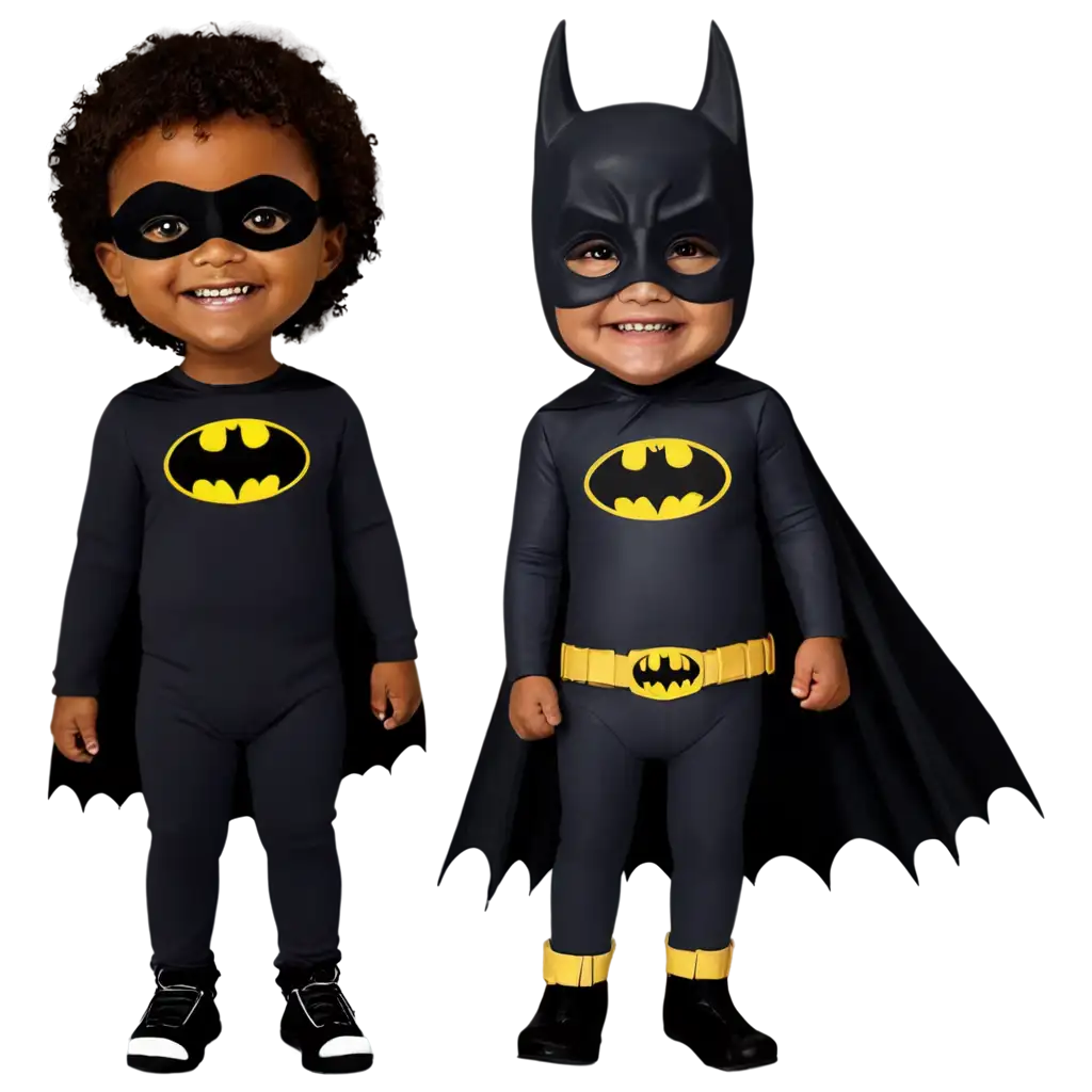 HighQuality-PNG-Illustration-of-a-Happy-3YearOld-BrownSkinned-Child-in-Batman-Costume