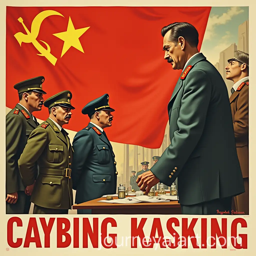 Soviet-Propaganda-Poster-Depicting-Stalin-Erasing-Trotskys-Corruption