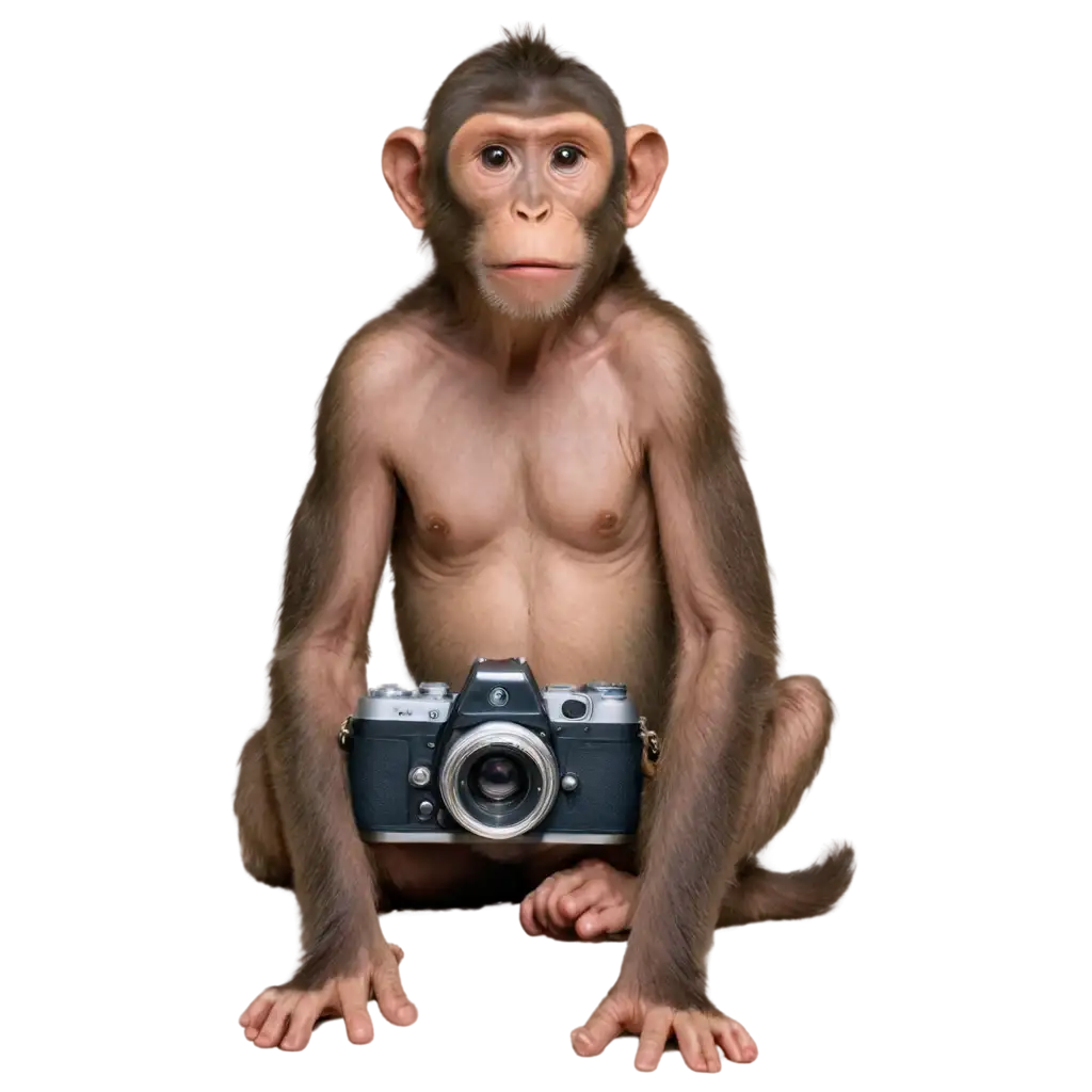 Monkey-with-a-Camera-on-Its-Chest-PNG-HighQuality-Transparent-Image-for-Versatile-Use