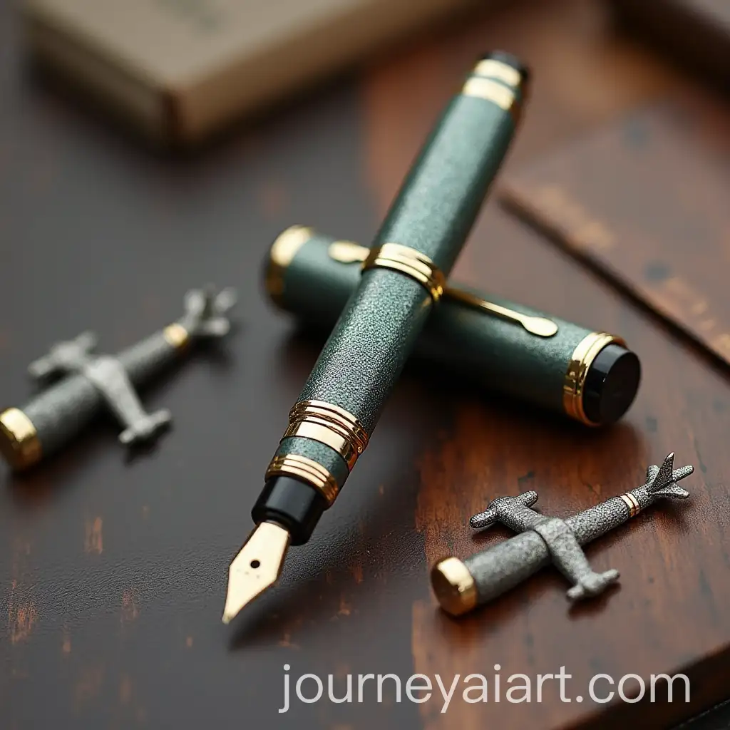 Parker-Fountain-Pen-with-Aviation-Themed-Decorations