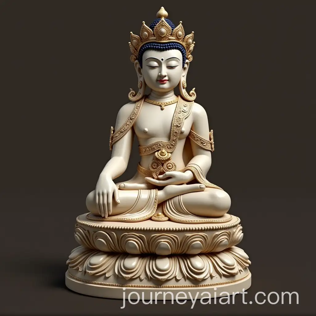 Serene-Buddha-Statue-with-Traditional-Ornamentation-in-Tranquil-Setting